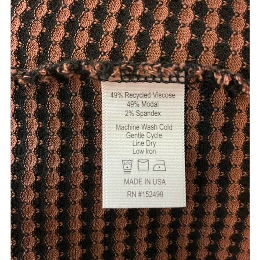Amour Vert Colombe Scallop Stripe Ribbed Knit Midi Dress Minimalist Size Small - Picture 7 of 7